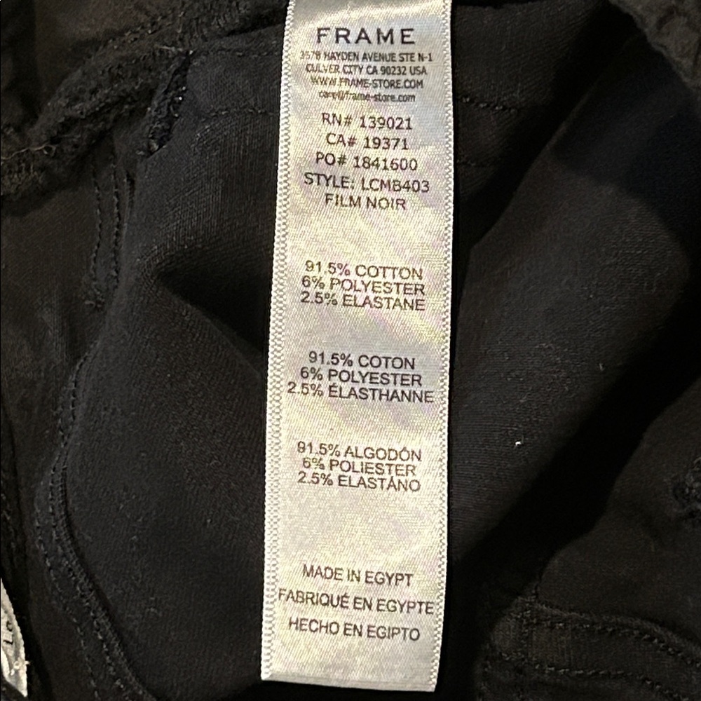 Frame Le Crop Mini Boot Jeans size 26 Film Noir Black - Picture 8 of 14